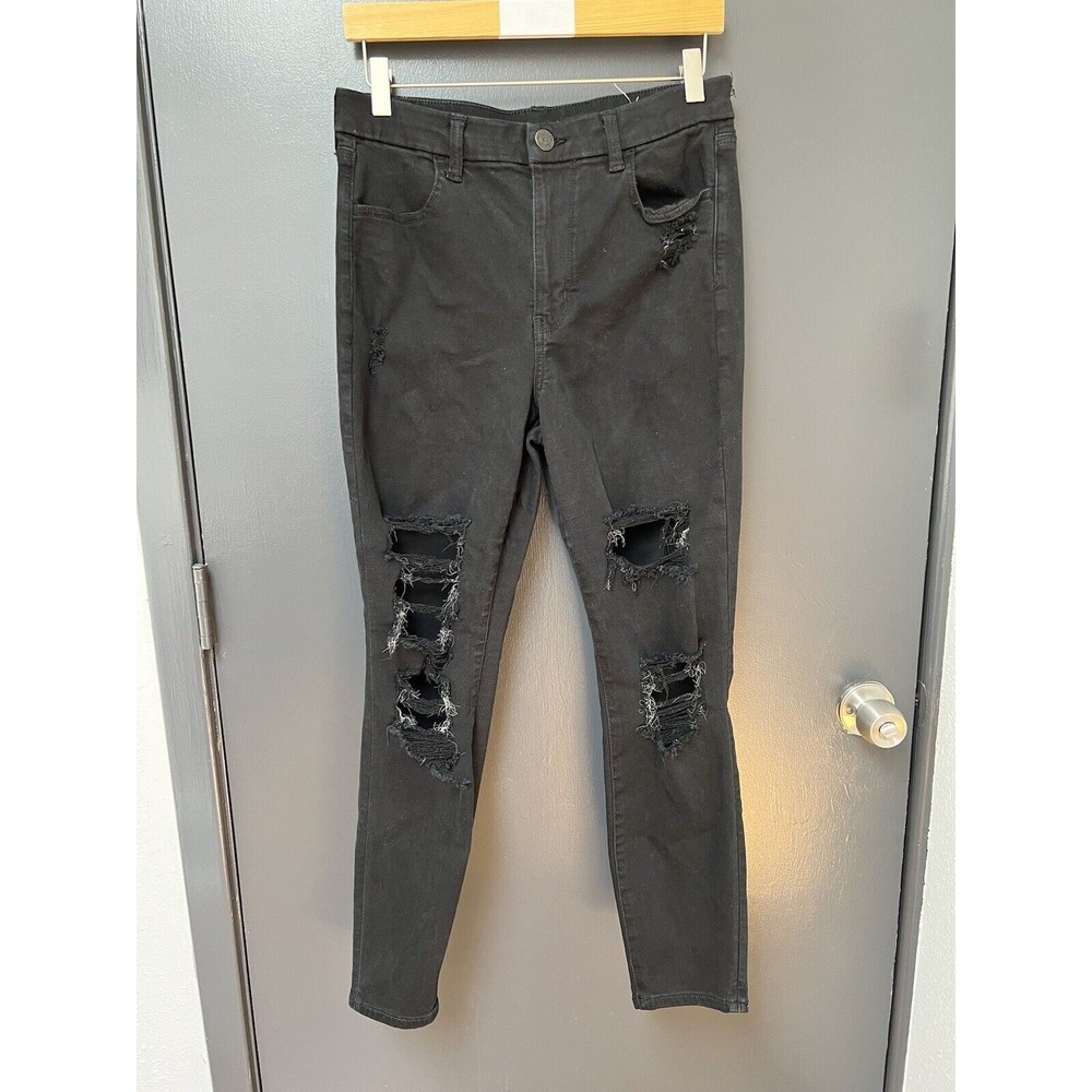 American Eagle Next Level Stretch Curvy High Rise Jegging Jeans Black Womens 10
